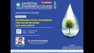 Webinar on quot Electroanalytical Techniques for Water Splitting Dos and Donts” [upl. by Culberson45]