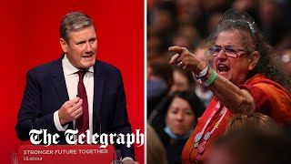 Keir Starmer heckled repeatedly at Labour Party Conference [upl. by Enilraep850]