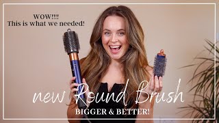 Dyson Airwrap NEW LARGE Round Brush review amp tutorial [upl. by Acima188]