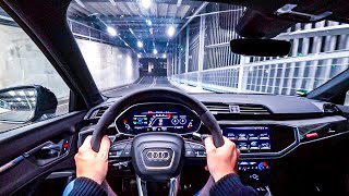 2020 AUDI RS Q3 Sportback 400HP NIGHT POV DRIVE AUTOBAHN 60FPS [upl. by Oesile]