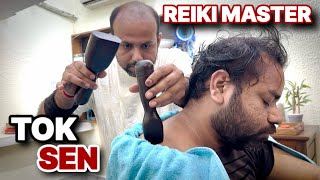 ASMR Tok Sen Head amp Back Massage By ReikiMaster Indianbarber sensoryoverloadasmrcommunityanxiety [upl. by Halfon401]