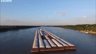 Towboat GINNY STONE Pushing 49 Barges [upl. by Neeroc]