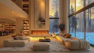 Winter Jazz Music In A Cozy Living Room  Soft Jazz Background Music With Relaxing Fireplace Sounds [upl. by Egap]