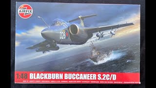 Airfix Blackburn Buccaneer S2CD 148 scale inbox browse [upl. by Akayas768]