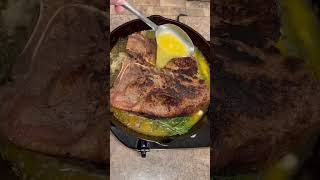 Perfect Porterhouse Steak  yummy steak recipe cooking fyp shorts [upl. by Lynnell]