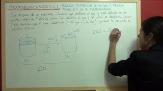 TERMODINAMICA QUIMICA Ejercicio 1  Trabajo expansión de un gas en un émbolo [upl. by Ahser]