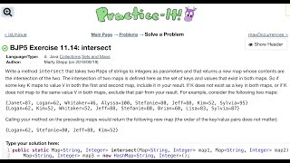 Java Practice It  Exercise 1114 intersect  collections sets and maps hashmap [upl. by Drahsir142]