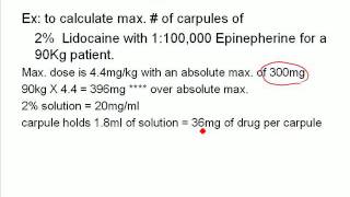 Calculating Maximum Doses of Anesthetic [upl. by Eiddet]