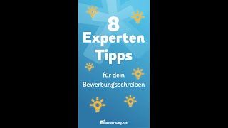 Bewerbungsschreiben  8 Experten Tipps shorts [upl. by Berkow]