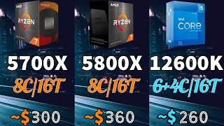 Ryzen 7 5700X vs Ryzen 7 5800X vs Core i5 12600K  Test 8 Games [upl. by Asirram324]