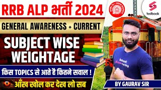 RRB ALP Topic Wise Weightage 2024  GK Weightage in RRB ALP  Complete Subject Weightage in RRB ALP [upl. by Bonner]