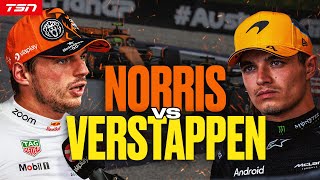 NORRIS amp VERSTAPPEN SOUND OFF POSTRACE  FORMULA 1 AUSTRIAN GRAND PRIX [upl. by Eicrad335]