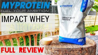 MyProtein Impact Whey Salted Caramel  FULL REVIEW [upl. by Ylluz]