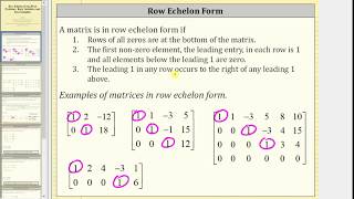 Row Echelon Form Pivot Positions Basic and Free Variables [upl. by Denae]