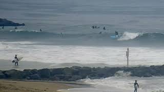 Surfing Lower Jetties  1st tube on new board [upl. by Blithe]