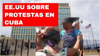 Embajada de EEUU en Cuba se pronuncia sobre las protestas en Cuba [upl. by Enwad]