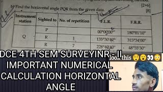 SURVEY II FIND OUT HORIZONTAL ANGLE NUMERICAL8 MAX 4TH SEMESTER DIPLOMA EXAM IMPORTANT NUMERICAL [upl. by Adrianne369]