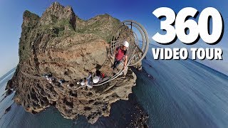 Gobbins CLIFF PATH 360 VR Video Tour  Insta360 OneX [upl. by Amlet984]