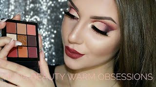 HUDA BEAUTY Warm Browns OBSESSIONS Tutorialهدى بيوتي [upl. by Ahseret]