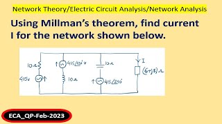 Find current I using Millmans theorem [upl. by Ricki]