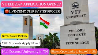 🛑VITEEE 2024Application Filling DemoStep by Step ProcessExplanationBTech AdmissionDineshprabhu [upl. by Upali]