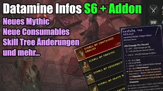 Datamine Infos S6  Addon  Mythics Consumables Skilltree amp mehr [upl. by Alanna]