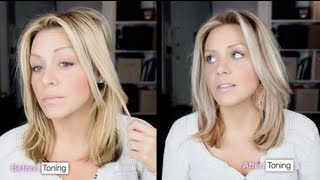 How to Tone Brassy hair into cool toned blonde in 15 minutes at home [upl. by Nohtan]