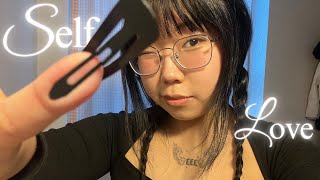 ASMR Tracing your face with a Hair Clip  Complimenting you❤️ real camera touching [upl. by Caddric]