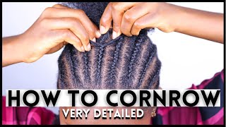 How To Cornrow your own Natural Hair by yourself at home  Simple amp Easy Beginner Braiding Tutorial [upl. by Almeida]