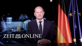 Olaf Scholz Neujahrsansprache in zwei Minuten quotWeil wir uns nicht erpressen lassenquot [upl. by Iolande]