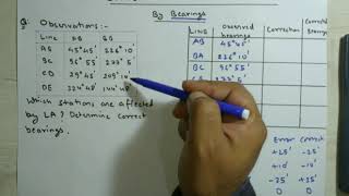 46 Compass Surveying Local Attraction Correction by Bearings Complete Numerical [upl. by Roane]