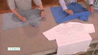 How to Fold a TShirt  Marthas Best Clothes Folding Hack [upl. by Dyche]