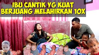 ibu cantik yang kuat berjuang melahirkan 10x [upl. by Ahtnamys]