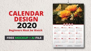 Calendar Design 2022  Wall Calendar 2020  How To Make a Calendar in Illustrator Tutorial MH [upl. by Asfah]