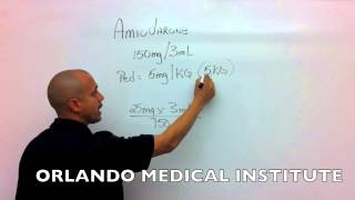 Pediatric Amiodarone Drug Calculations  Paramedic Skills Review [upl. by Prem]