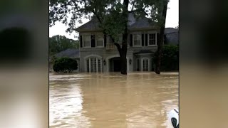 Deep floodwaters engulf Kingwood NE of Houston [upl. by Hjerpe]