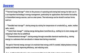 What is thermal energy storage How does it differ from thermal energy generation [upl. by Yaral243]