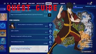 Fortnite all fire bending quests  elements phase 3 quest guide [upl. by Akirdnahs528]