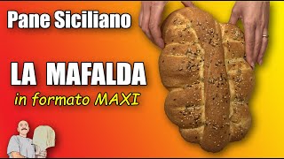 MAFALDA Siciliana Pane Catanese Ricetta originale Fatta a mano Cotta nel forno di CASA [upl. by Verlee907]