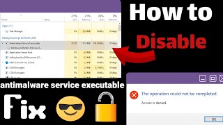 How To Fix Disable Antimalware Service Executable High Memory CPU Usage on Windows 10  11 [upl. by Edythe195]