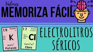 MEMORIZA FÁCIL ELECTROLITROS SÉRICOS  Mentes Médicas [upl. by Airbas869]