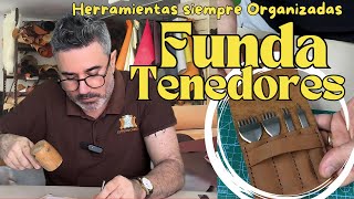 ✂️🧵Cómo Hacer una Funda de Cuero para Herramientas Tenedores para Perforar  Curtidos Cabezas [upl. by Olegnalehcim939]