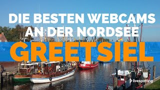 Erlebe die romantische Hafenkulisse von KrummhörnGreetsiel in Echtzeit – 247 LiveStream Nordsee [upl. by Leahcimnaes]