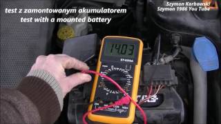 Test alternatora samochodowego pomiar prądu ładowania  car alternator charging current measurement [upl. by Yelloh]