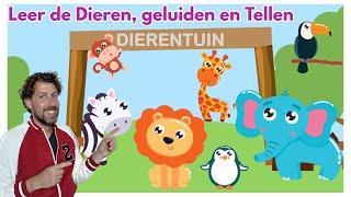 Dieren leren in de Dierentuin  Tellen en geluiden  Speelgoedmeneer [upl. by Tully]