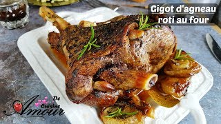 recette de gigot dagneau rôti au four accompagné dune écrasée de pomme de terre à lhuile dolive [upl. by Ario]