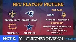 NFL Playoff Picture NFC Clinching Scenarios And Standings Entering Week 15 Of 2018 [upl. by Gabe193]