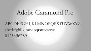 Adobe Garamond Pro Font [upl. by Ecirtak100]