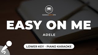 Easy On Me  Adele Lower Key  Piano Karaoke [upl. by Jamilla225]