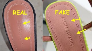 How to tell original Amina Muaddi heels How to avoid fake Amina Muaddi shoes and sandals [upl. by Rebeka905]